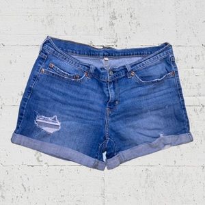 Levi’s Distressed Cuffed Denim Shorts